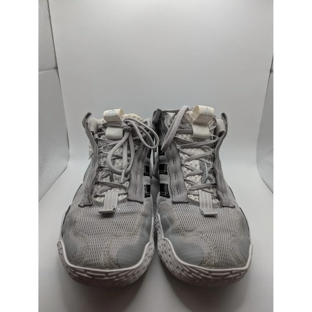 Adidas Exhibit B Mid Basketball Shoes Gray White Mens Size 11 AGY8983